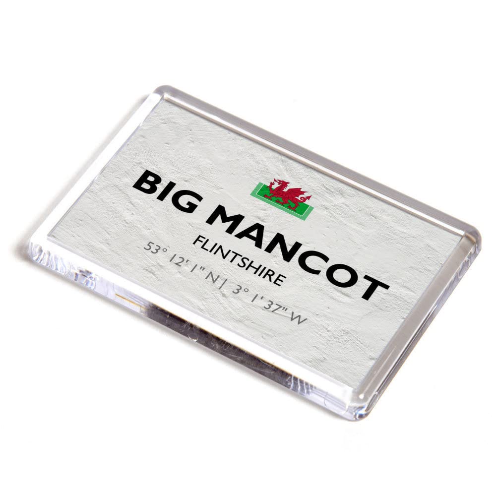 FRIDGE MAGNET - Big Mancot, Flintshire, Wales - Lat/Long SJ3167