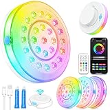 Pool Light, Rechargeable Smart Magnetic Underwater Floating Lights with Remote Control & APP, 4000mAh 300+ Dimmable IP68 Waterproof Light for Above/In Ground Swimming Pools, Ponds, Bathtubs, Party