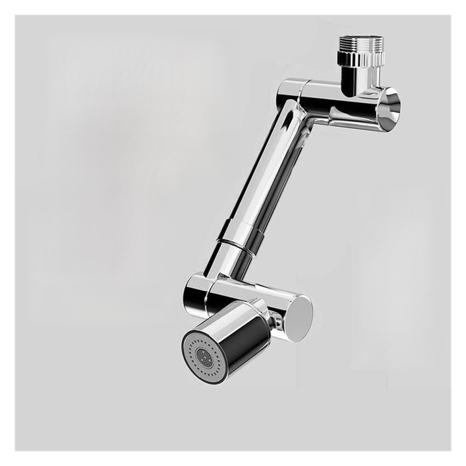 Alloy Universal 1440°Rotation Faucet Aerator Retracta Robotic Arm Swivel Faucet Extension Kitchen Accessory Faucet Extender(Double Gear)