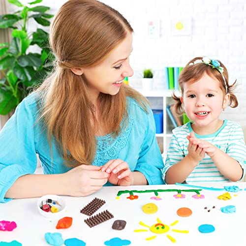 PAGOW 125pcs Clay Letter Stamp Set Polymer Pottery Craft Handmade Double Small Alphabet Number Perforator Indentation Round Circle Cutter Ceramics Dotting Baking Ring Mold Punch Tool for Kid Toy Gift - Thumbnail 4