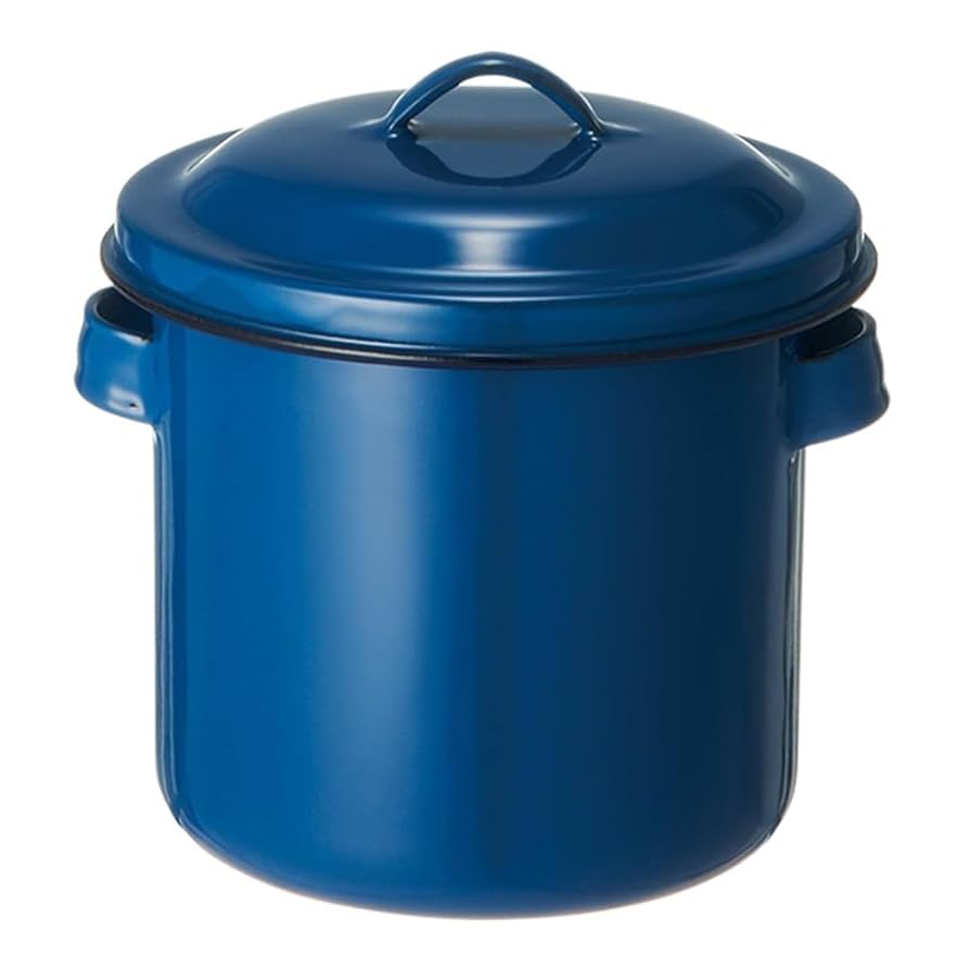 Amazon | 野田琺瑯 ホーロータンク 蓋 手付 12cm ブルー