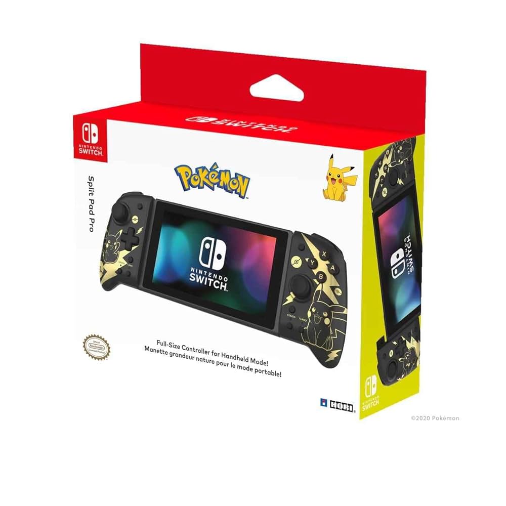 HORI Nintendo Switch Split Pad Pro, Pokémon Black and Gold