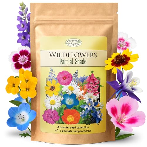Created By Nature Partial Shade Wildflower Seed Mix, 11 Flower Varieties, 37,000 Seeds