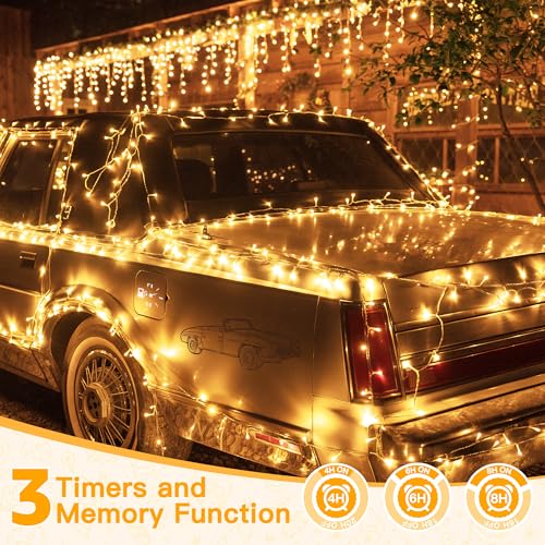 Ollny Fairy Lights Mains Powered, 80m 800 LED Outdoor Lights, Waterproof Garden String Tree Light Plug in with Timer/8 Modes/Dimmable for Outside/Gazebo/Indoor/Window, Warm White - Image 6