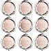 9 Sets Makeup Pocket Compact Mirror, 1 Bride To Be Makeup Mirror 8 Bride Tribe Mirrors Wedding Bridesmaid Gifts-Double Magnifying Mirror For Bridal Party,Champagne Diamond Cutting Style Pocket Mirror