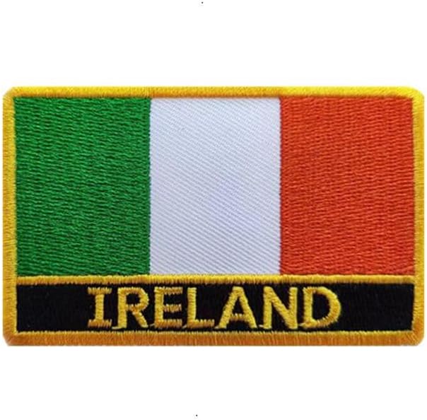 Uijokdef 1 PCS Ireland Flag Patches Ironing Or Sew Embroidered Tactical Military National Ireland Patch