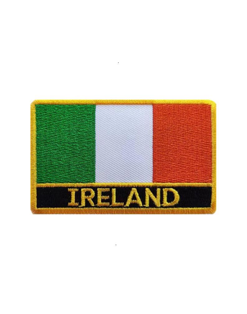 Uijokdef Uijokdef 1 PCS Ireland Flag Patches Ironing Or Sew Embroidered Tactical Military National Ireland Patch