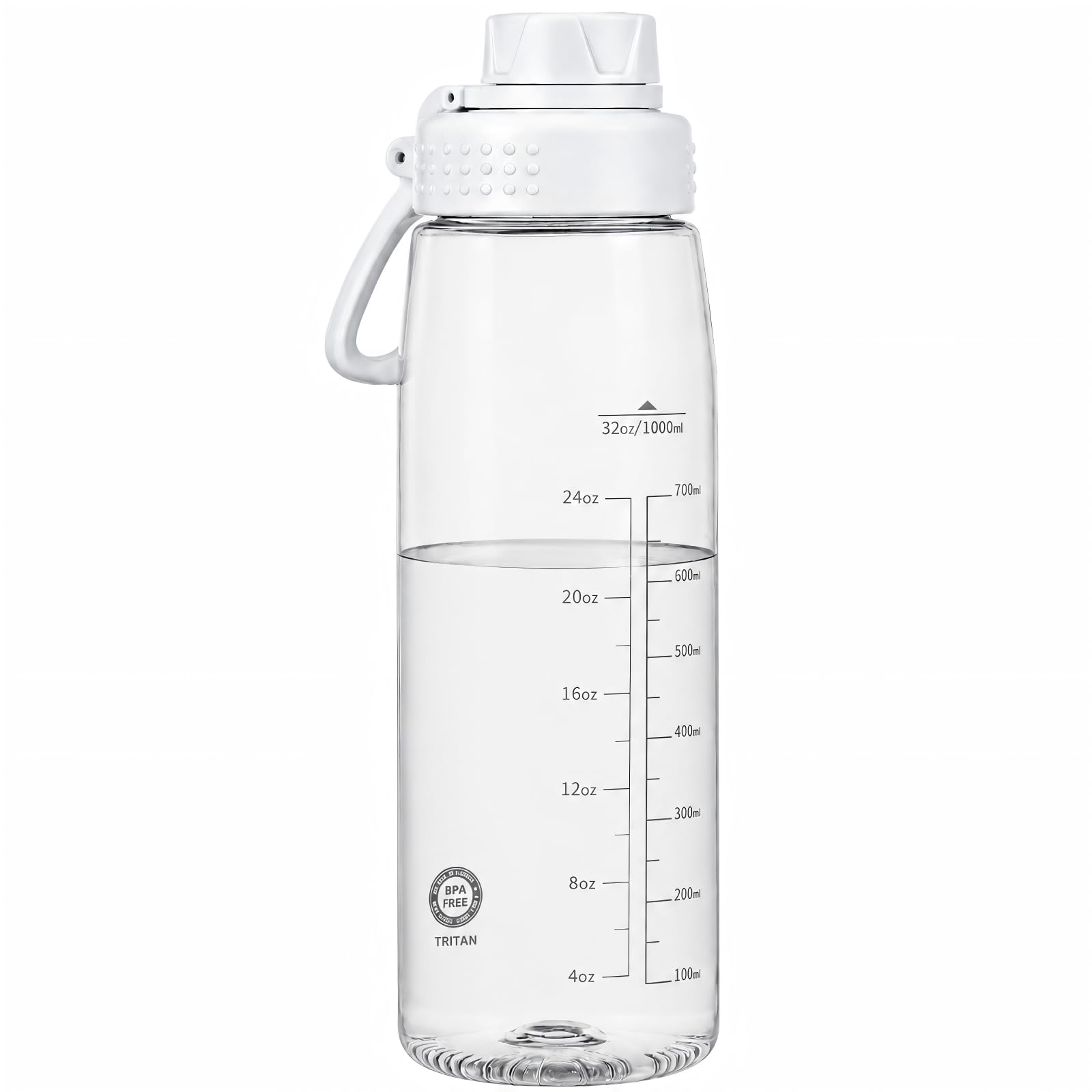 Wasserflasche, 900 ml, BPA-freier, transparenter Tritan-Kunststoff, schneller Auslaufdeckel, breite Öffnung und auslaufsicheres Design, Wander-Wasserflaschen, geeignet für Reisen, Outdoor
