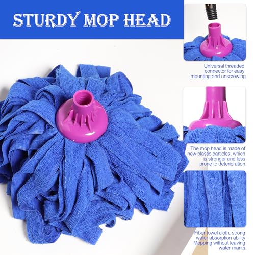 2 Mops, 59-Inch Traditional Mops for Floor Cleaning: Wet & Dry, with 2 Long Handles & 2 Mop Heads by mengfanjingxiang - Image 5