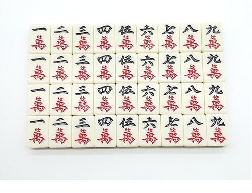 Mahjong Set, 144 fichas tamaño medio con caja de cuero miniatura 2
