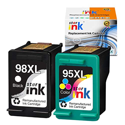 St@r ink Remanufactured Ink Cartridge Replacement for HP 98 95 for Deskjet 6940 5940 6980 6988 D4160 OfficeJet 100 150 H470 PhotoSmart 2575 2570 C4180 Printer(Black Color) 2-Pack