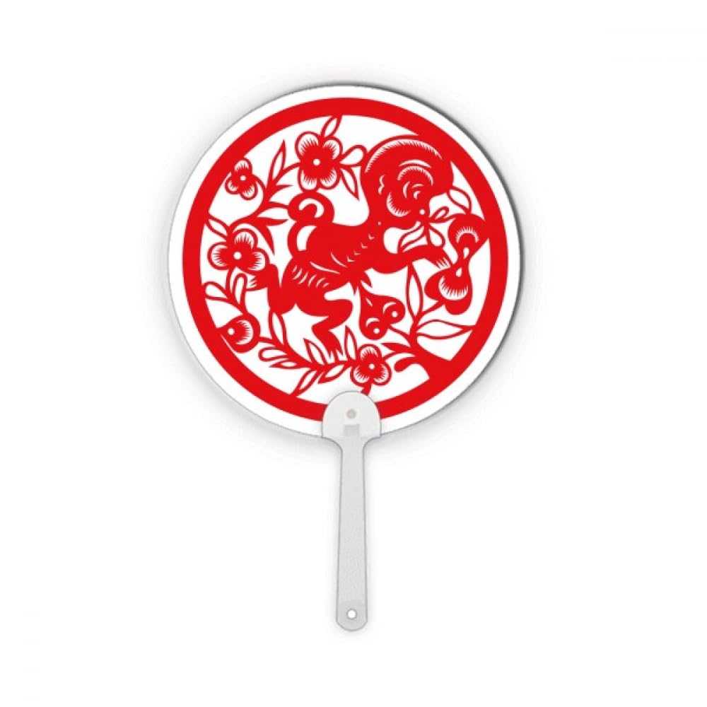 Singe en papier découpé motif animal rouge et cadre circulaire robuste
