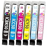 IC6CL50 互換インク6本セット(ICBK50ブ�