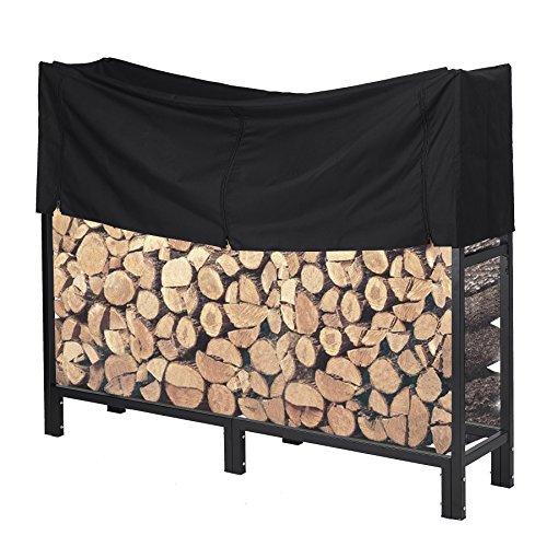 Pinty Ultra Duty Outdoor Firewood Log Rack with Cover Fireplace Wood Holder