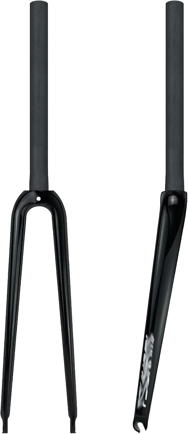 Full Carbon Rigid Fork 1 1/8" Straight Tube Threadless QR Hard Forks 28.6mm Threadless Fixed Bike Front Fork