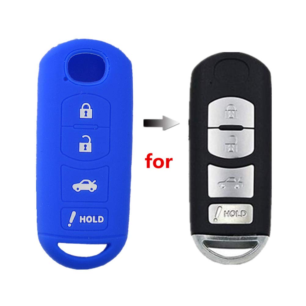 Housse Protection Clé Voiture En Cuir Pour Mazda 3 5 6 8 CX5 CX7 CX9 M6 GT 2016-2017 4 Boutons
