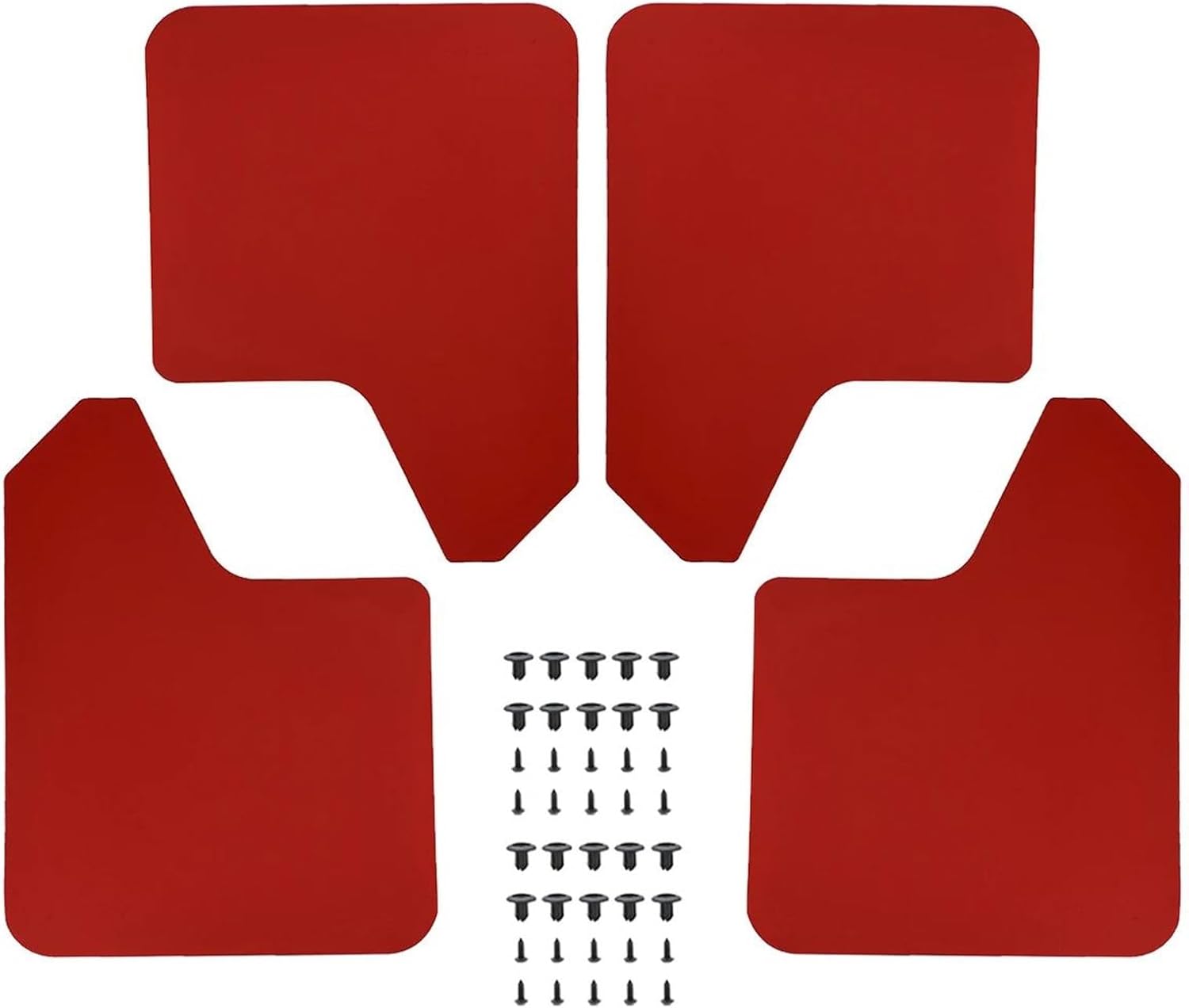 Handlebar Mirror Mud Flaps Mudflaps Splash Guards for Ford F-Series F-150 F-250 F-350 F-450 F-600 F-650 F-750 F150 F250 F350 F450(4pcs-Set Red)