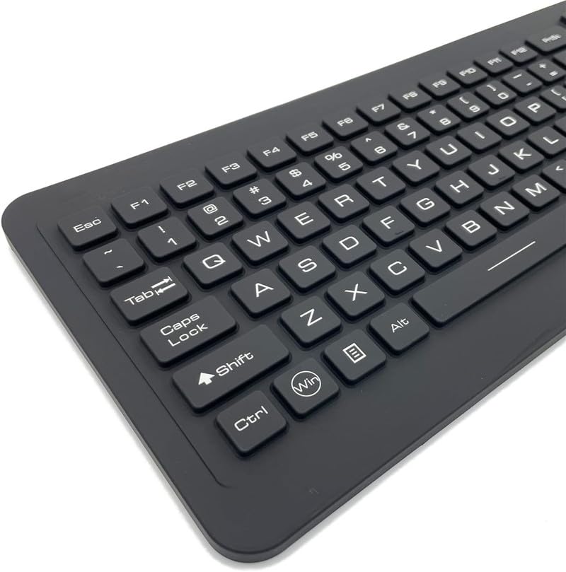 Tastiera in silicone industriale robusta nera con retroilluminazione a LED impermeabile IP68 con touchpad