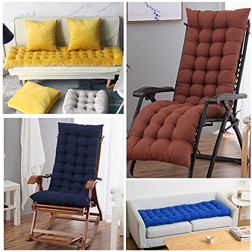 Patio Chair Lounger Cushion 62 Inch, Thicker Padded Chaise Lounger Cushion Bench Cushion Zero Gravity Chair Pad Non Slip Backed Set For Outdoor Indoor Home Office, Red Grid #TOP6