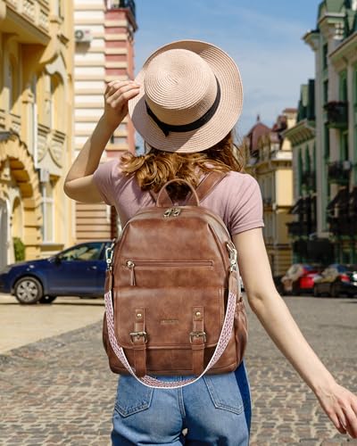 Image of Missnine Backpack Purse for Women, PU Leather Travel Backpack, Designer Shoulder Bag, Ladies Convertible Satchel Bags