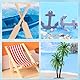 MoguGo 26 Stück Strand-Mikrolandschaft Kleine Palme Deko Accessoires Miniaturlandschaft Dekoration Sommerliche Garten-Deko Miniatur-Ornament-Set für DIY Miniatur Garten Dekoration