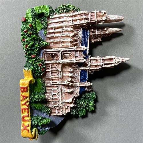 Imán decorativo Catedral de Bayeux Francia 3D miniatura 5