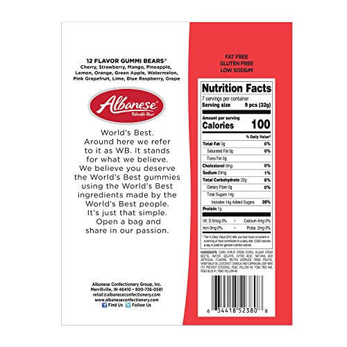 Albanese World's Best 12 Flavor Gummi Bears, 9 Oz #TOP6
