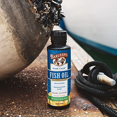 Barlean's Omega 3 Fish Oil Supplement, Liquid Epa & Dha Fatty Acid Supplements For Joint, Brain, & Heart Health Support, Orange Flavored Liquid Omegas, 8 Oz #TOP3