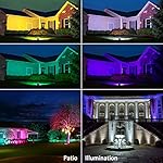 MELPO 30W Led Flood Light Outdoor 300W Equivalent, Color Changing RGB Lights with Remote, 120 RGB Colors, Warm White 2700K, Timing, Custom Mode, Uplight Landscape Lights,IP66 US 3-Plug (2 Pack) - Image 5
