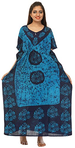 Image of Cotton Kaftan Dress Maxi Long Tunic Batik One Size
