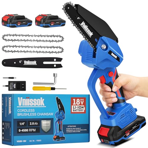 Chainsaw 6 Inch Mini Electric Chain Saw Cordless Battery Powered,Hand Held Saw Pruning Shears Chain for Tree Branches,Courtyard,Household and Garden Gifts for Men Dad Husband Women