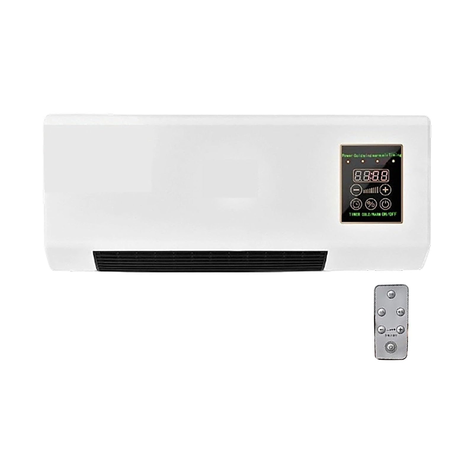 Ventilatore da parete 2 in 1, 1800 W, portatile, senza canali, silenzioso, con telecomando e timer, per la cameretta dei bambini (White2, A)