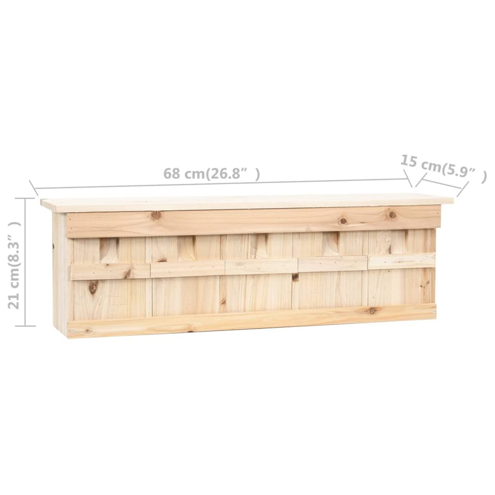 Homgoday Mobili - Casita para pasillos con 5 dormitorios, 68 x 15 x 21 cm, madera de abeto, muebles de interior para salón, oficina, dormitorio