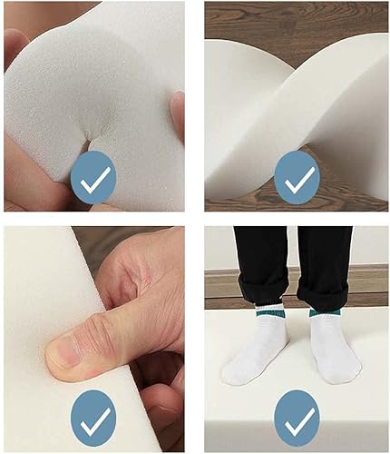 Miniatura 5 de YURRO Espuma de tapicería multiusos, cojín de espuma de alta densidad, almohadillas de asiento gruesas, hoja de acolchado de espuma viscoelástica,