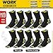 SOXCO WORK Socks for Men Crew Length Black Socks 10 Pairs, US 9-12