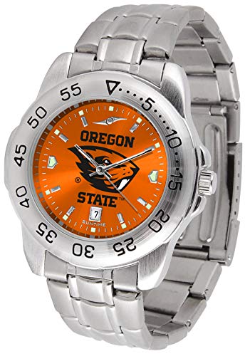Image of SunTime Men's NCAA Team Sport Watch, 20mm Stainless Steel Strap, Reflective Shiny Dial with Date
