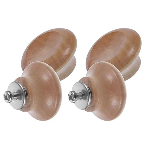 POPETPOP Lot de 4 Boutons de Couvercle en Bois, Poignées Amovibles Confortables et Résistantes la Chaleur, pour Remplacement de Couvercle de Casserole