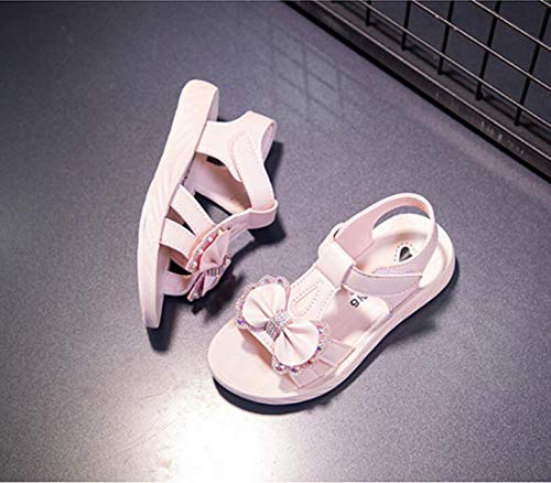Girls Bow Outdoor Sport Casual Sandals Summer Princess Dress Shoes T-Strap Flat(Toddler/Little Kid)4