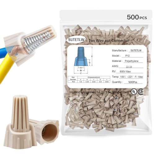 Connecteurs de fils électriques P12 pour éviter les faux contacts, 500 embouts 22-10AWG robustes