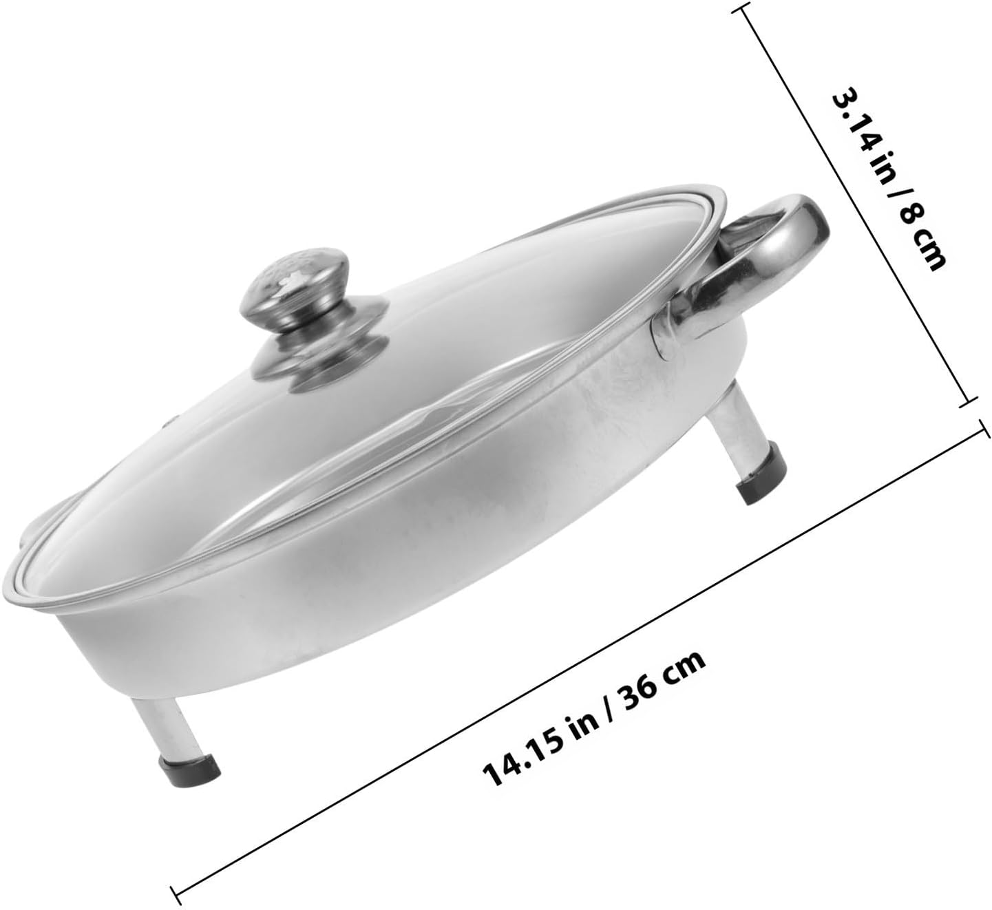 Generic Stainless Steel Buffet Fish Serving Plate with Lid, Food Holder and Snack Storage for Self-service Environments and Brunches, Sturdy Glass and Stainless Steel Buffet Pan
