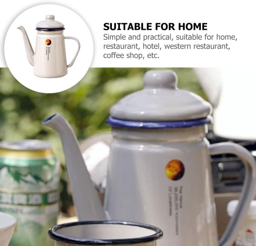 Enameled Teakettle, Stove top Kettle,Retro Decor Enameled Teakettle,Colorful Hot Water Tea Kettle,Ceramic Teapot Retro Coffee Maker Enamel Coffee Boilers Vintage Coffee T