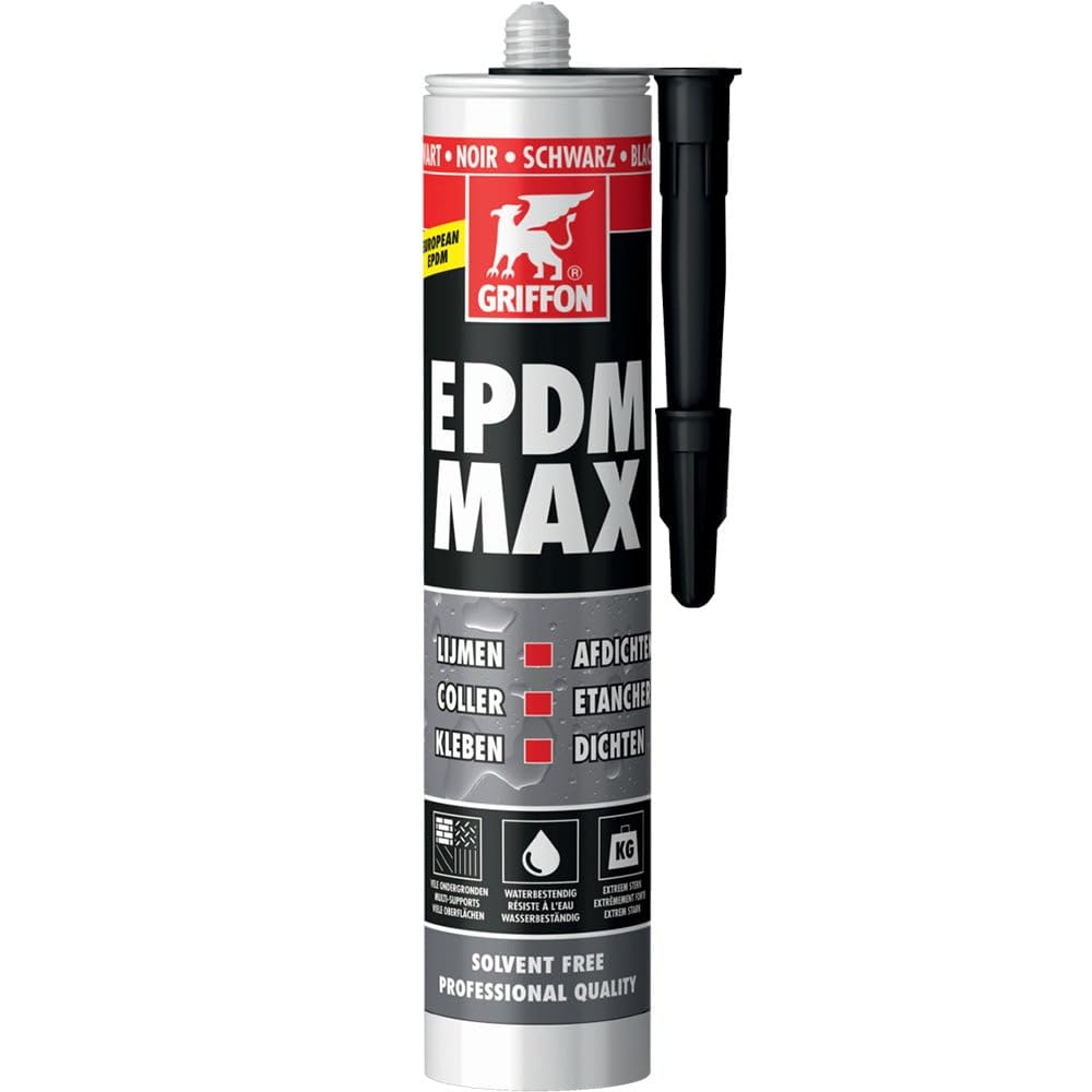 Colle et mastic d'étainchéité universel noir - EPDM MAX - 465 g - Griffon