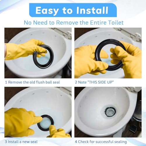 Image of RV Toilet Seal, Flush Ball Seal Gaskets Compatible with Dometic 300 /310 /320, 385311658 Gasket Replacement Parts Solve Leakage Problem, 2 Pack