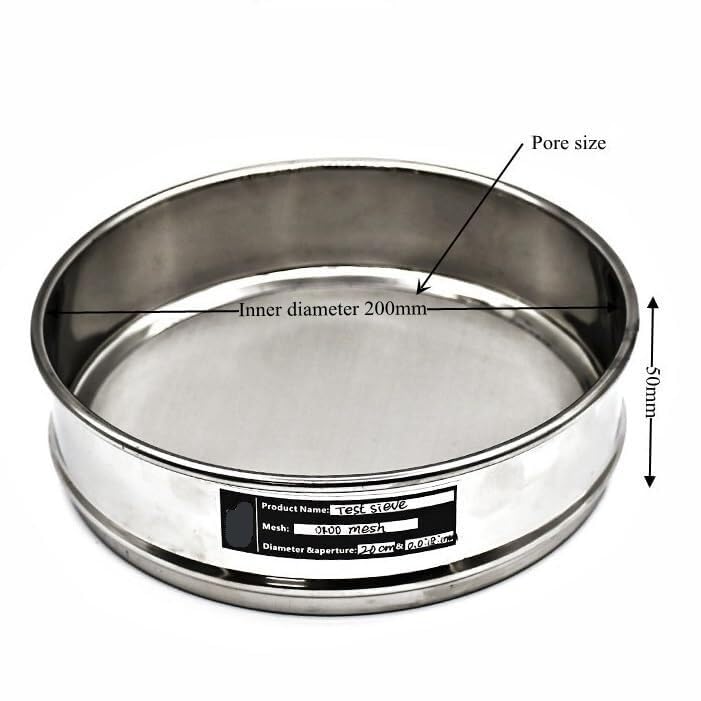 Hochpräzises 20-cm-Labortestsieb aus Edelstahl – 500 Mesh (0,03 mm) for Probenahme und Analyse, 1 Stück
