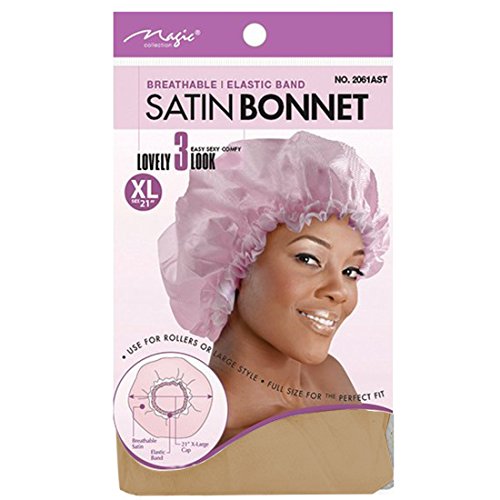 Magic X-Large 21'' Breathable Satin Bonnet with Elastic Band Khaki Gold