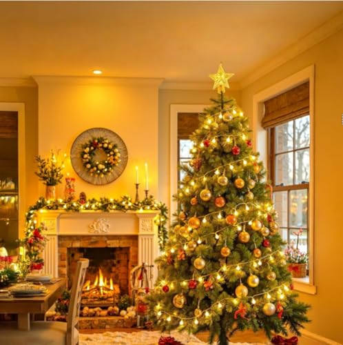 Miniatura 5 de Guirnalda De Luces Led Impermeable Para Exteriores Con Pilas, 5 M, 50 Bombillas Led Blanco Cálido. Iluminación De Navidad Para Habitación Infantil, Balcón, Fiesta, Decoración