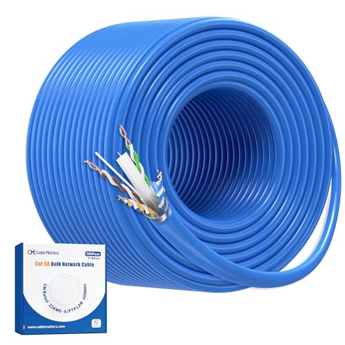 Cable Matters [UL Listed] 10Gbps 23AWG CMR Cat 6A Cable 500ft Blue