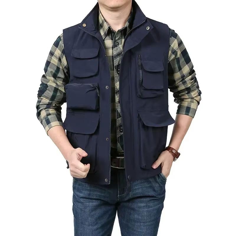 Chaleco multifuncional de hombre impermeable transpirable con multibolsillos 5