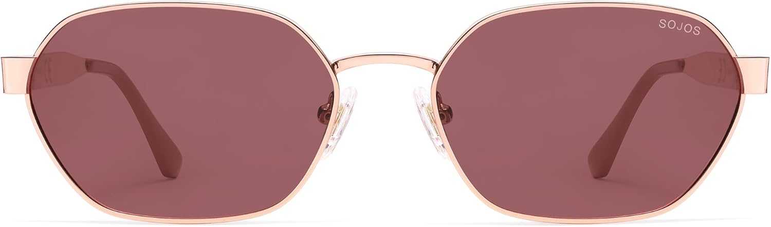 SOJOS Trendy Polarized Hexagon Sunglasses for Women Men, UV400 Retro Rectangle Shades SJ1238 - Image 2
