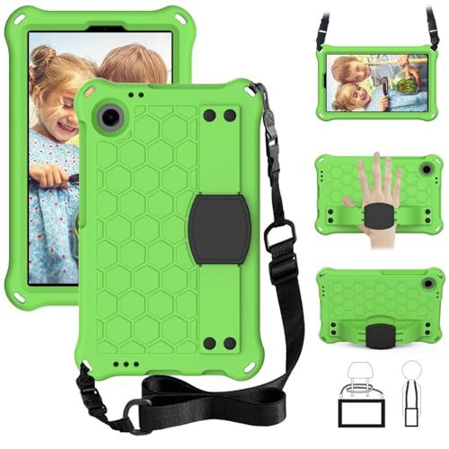Housse Alcatel Joy Tab 2 2020 pour éviter la casse écran avec protection enfant poignée verte